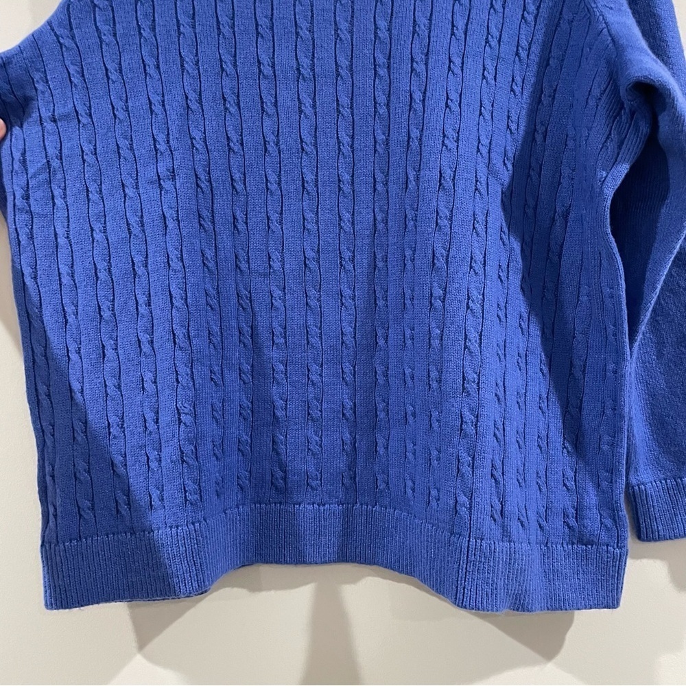 Talbots Super-Soft Cable Knit Sweater – Royal Blue Plus Size 2X Petite NWT, Cozy - Picture 7 of 15